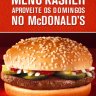 Mc Donalds - Domingo com Menu especial Kasher na unidade Augusta