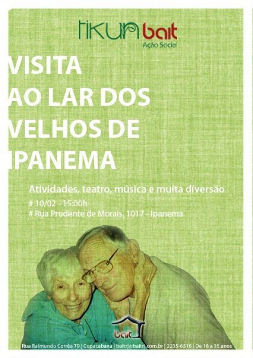 Tikun Bait Ação Social: Visita ao Lar dos Velhos de Ipanema para Jovens de 18 a 35 anos