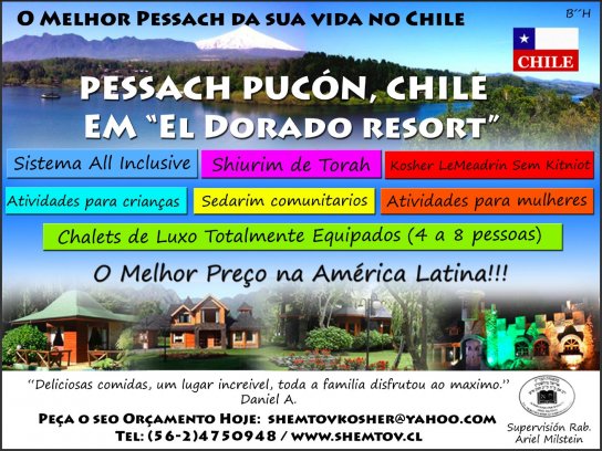 Pessach 2012 Kasher no Chile - em Pucon no Resort "Cabanas El Dorado" by Shemtov Kosher Services