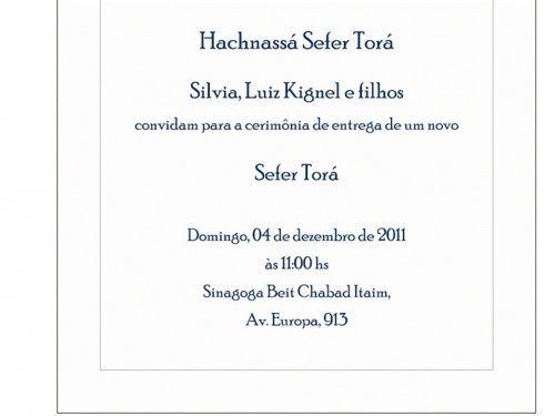 Hachnassat Sefer Torah em O SHIL