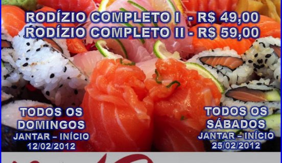 NOVIDADE NUR: Rodízio de Sushi em Duas Opções
