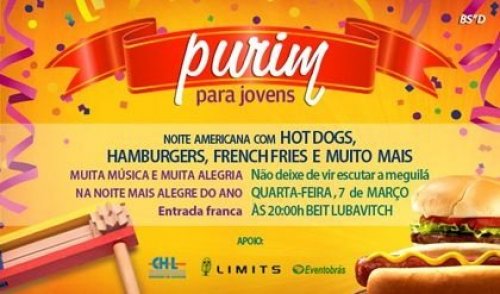 Purim para Jovens - Noite Americana no Beit Lubavitch Leblon