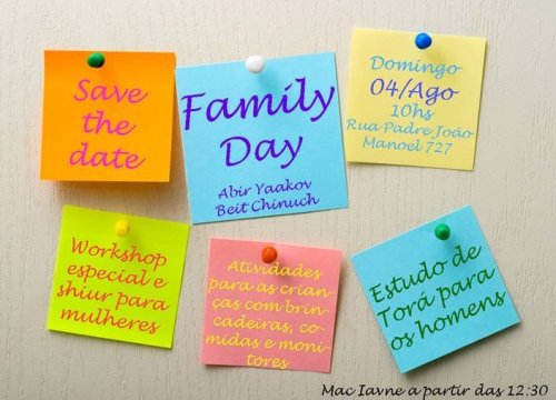 Save the Date: Kehilat Abir Yaacov (Beit Chinuch)- Family Day + Mc Iavne 