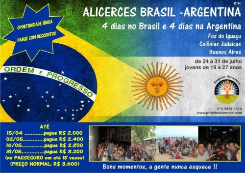 Projeto Alicerces: Viagem Brasil e Argentina para Jovens de 19 a 27 Anos