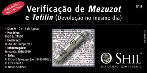 Campanha de verificação de Tefilin e Mezuzot no O Shil