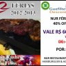CUPOM NUR - DESCONTO NAS FÉRIAS: Válido para Delivery, Take Away e Restaurante 40% OFF