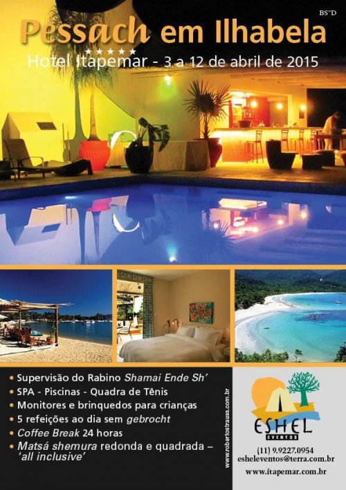 PESSACH 2015 na Praia de ILHABELA - Aproveite as ultimas unidades disponíveis!