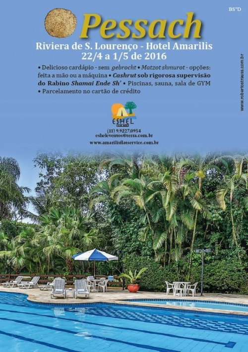 Pessach 2016 em Riviera de São Lourenço - na melhor praia do Litoral Norte  ISO 9000