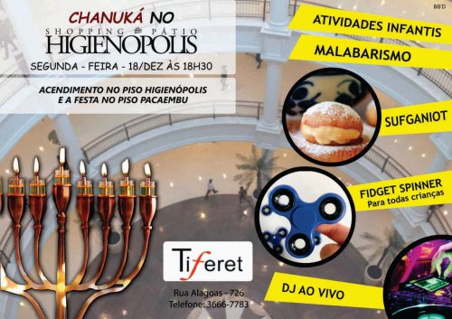 Tiferet: Grande Festa de Chanucá no Shopping Pátio higienópolis